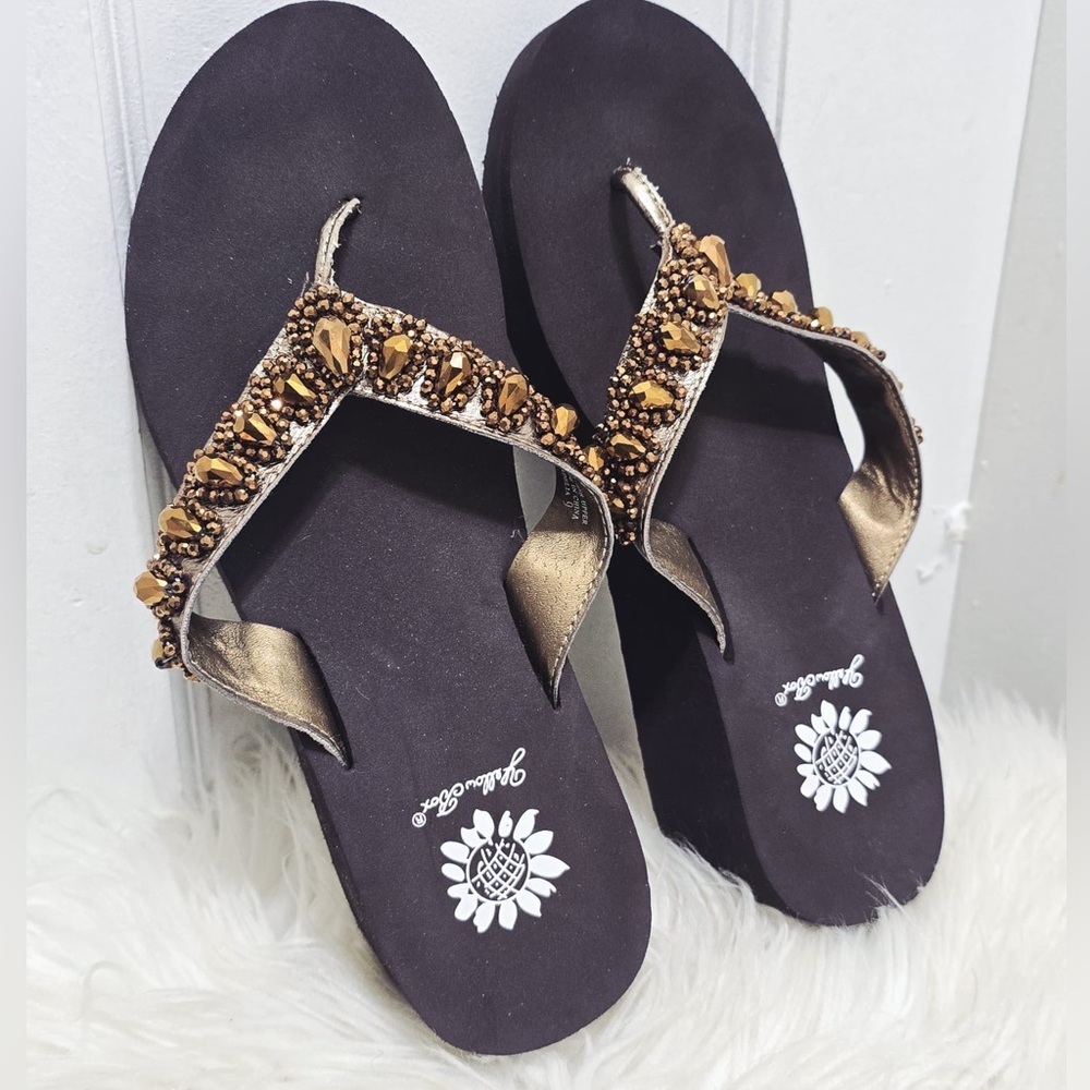 Yellow Box Steffie Flip Flop Sandals Women’s Size 9 - Picture 2 of 6